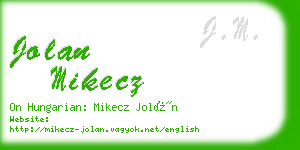 jolan mikecz business card